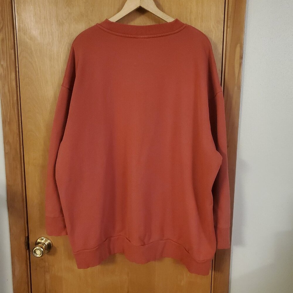 Adidas Crewneck Sweatshirt Big Logo Oversized Mens XL Salmon EUC Heavyweight - Picture 2 of 4